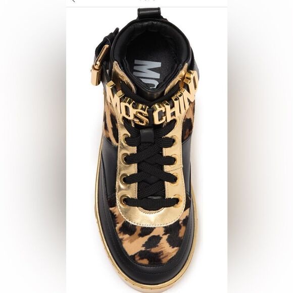 Moschino genuine calf hair detail basket sneaker size 7 new - Picture 9 of 16